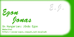 egon jonas business card
