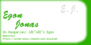 egon jonas business card